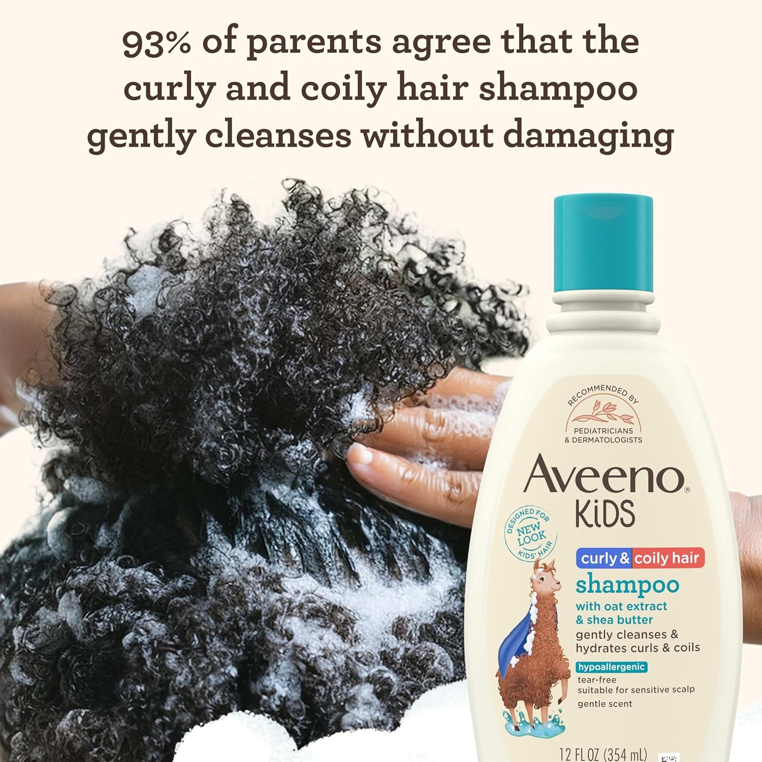 image:imageAveeno Kids Curly amp Coily Hair Shampoo Hydrating Shampoo for Type 3 amp 4 Hair Kids Curly Hair Products suitable for Sensitive Scalps with Oat Extract amp Shea Butter ParabenFree 12 fl ozGentle Scent