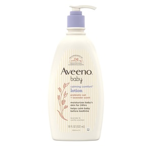image:imageAveeno Baby Calming Comfort Moisturizing Body Lotion with Relaxing Lavender amp Vanilla Scents NonGreasy Baby Lotion Nourishing Prebiotic Oatmeal Paraben amp PhthalateFree 18 fl oz18 Fl Oz Pack of 1