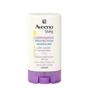 image:imageAveeno Baby Continuous Protection Mineral Sunscreen Stick for Sensitive Skin with Broad Spectrum SPF 50 Protection for Face amp Body Naturally Sourced 100 Zinc Oxide Travel Size 047 oz047 Ounce Pack of 1