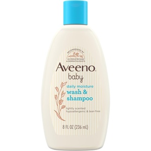 image:imageAveeno Baby Daily Moisture Gentle Baby Body Wash and Shampoo with Oat Extract 2in1 Baby Wash and Hair Shampoo TearFree ParabenFree for Sensitive Skin and Hair Lightly Scented 18 Fl OzLightly Scented
