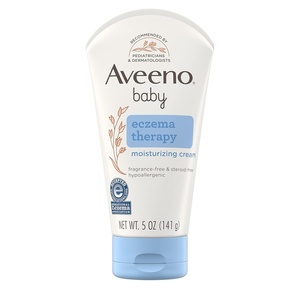 image:imageAveeno Baby Eczema Therapy Moisturizing Cream Natural Colloidal Oatmeal amp Vitamin B5 Baby Cream for Dry Itchy Irritated Skin Due to Eczema Paraben amp SteroidFree 12 fl oz5 Ounce Pack of 1