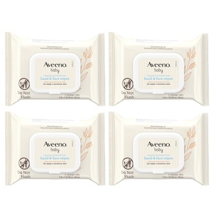 image:imageAveeno Baby FragranceFree Hand amp Face Wipes with Oat Extract amp Aloe Cleansing amp Moisturizing Baby Wipes for Sensitive Skin Sulfate Alcohol Paraben amp DyeFree Hypoallergenic 25 ct Pack of 425 Count Pack of 4