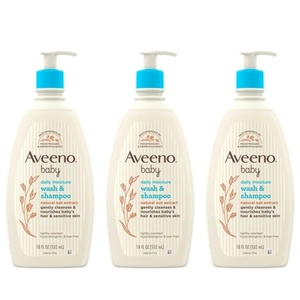 image:imageAveeno Baby Gentle Body Wash amp Shampoo with Natural Oat Extract TearFree ParabenFree amp PhthalateFree Formula for Babys Sensitive Hair amp Body Lightly Scented 18 fl oz 3 PackLightly Scented