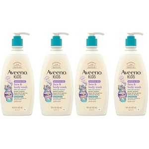 image:imageAveeno Kids Sensitive Skin Face amp Body Wash Nourishing Oat Extract Wash Away Dirt and Germs Without Drying Kids Body Wash is TearFree Hypoallergenic Sulfate amp DyeFree 18 Fl Oz18 Fl Oz Pack of 4