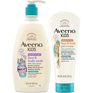 image:imageAveeno Kids Sensitive Skin Face amp Body Wash With Oat Extract 18 fl Oz with Aveeno Sensitive Skin Face amp Body Gel Cream for Kids with Prebiotic Oat 8 oz