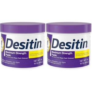 image:imageDesitin Maximum Strength Baby Diaper Rash Cream 40 Zinc Oxide for Treatment Relief amp Prevention Hypoallergenic Phthalate amp ParabenFree Paste Protects Skin For Up To 12 Hours 16 oz16 Ounce Pack of 2