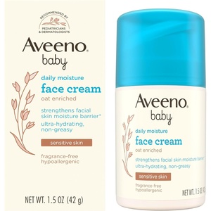 image:imageAveeno Baby Daily Moisture Face Cream Oat Enriched Moisturizing Cream for Babies Sensitive Facial Skin Strengthens Skins Moisture Barrier UltraHydrating NonGreasy FragranceFree 15 oz